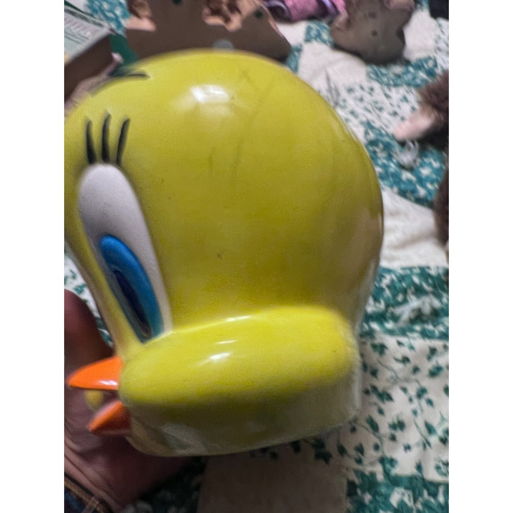 Vintage Unisex Looney Tunes Tweety Bird Ceramic Coin Bank OS Yellow
